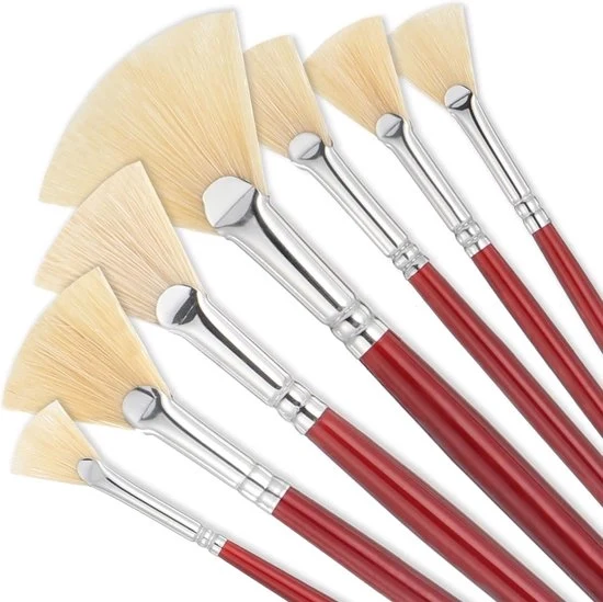 Set di Pennelli a Penna per la Pittura - Setole di Maiale - 7 Pezzi