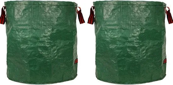 Sacchi di rifiuti riutilizzabili - Contenitore di rifiuti pieghevole - 2 pezzi - Nero-verde