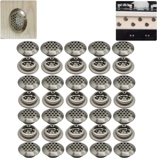 Vetri di ventilazione in acciaio inossidabile - Forme rotonde - 35 pezzi - 25mm