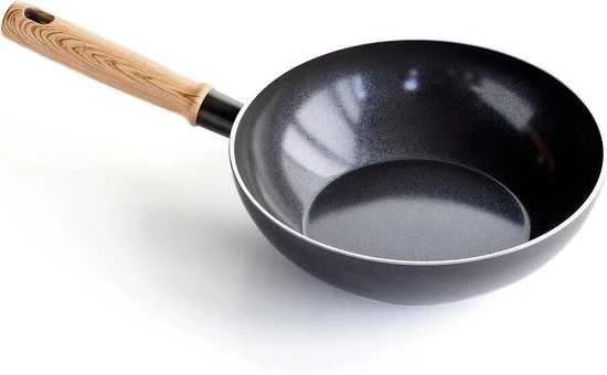 Pentola Induzione Vintage con Superficie Antiscivolo in Ceramica 24cm/25 Litri Pentola Induzione in Acciaio con Manico a Forma di Legno ispirato alla Natura PFAS-Free Resistente al Lavaggio in Lavastoviglie Colore Grigio Pentola Induzione