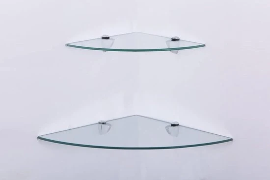 Specchio angolare per bagno - 1 pezzo - Cristallo trasparente - Vetro sicuro - 45 x 45 cm