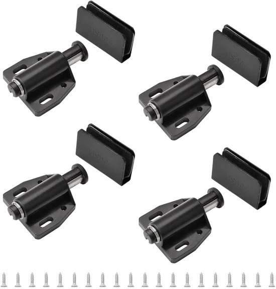 Viti magnetiche per porte in vetro - 4 pezzi - nero - per porte in vetro