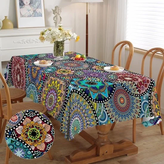 Tappeto per tavolo stile boho - resistente alle intemperie - rettangolare - poliestere