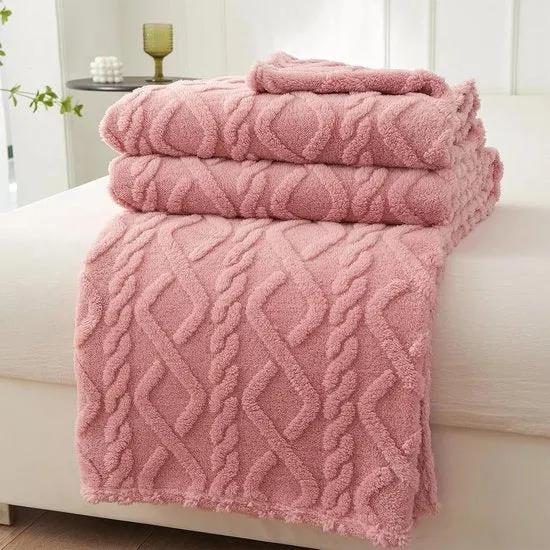 Foder di flanella morbida - caldo e confortevole - 1 pezzo - rosa - 150 x 200 cm