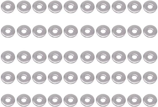 Raccordi a gomito in acciaio inossidabile 304 - 50 pezzi, 18 mm di larghezza - Dischi metallici metrici per viti