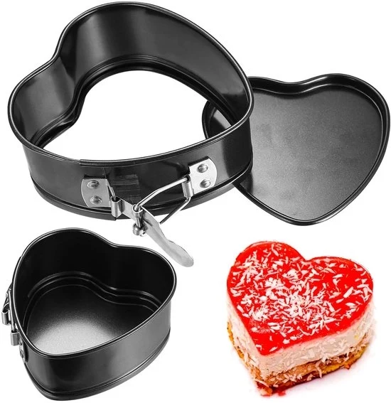 Forma a Cuore - Stampi per Dolci in Acciaio di Alta Qualità - Set da 2 - 11 x 5 cm