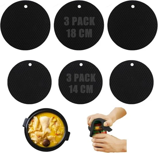 Set di supporti e pannolane in silicone - 6 pezzi - resistente al calore