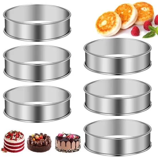 Set di anelli di dessert in acciaio inossidabile - 6 pezzi - 8cm