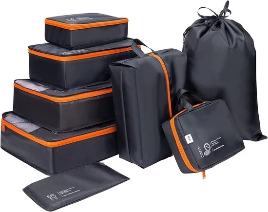 Organizzatore di valigia - Accessorio di viaggio utile - 1 pezzo - Nero - Poliestere - Medio