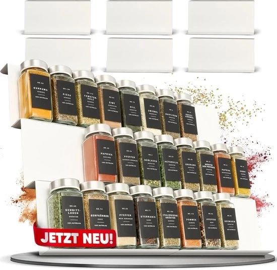 Kruidenrek Uittrekbaar - Organizzatore Cucina - Bianco - Metallo