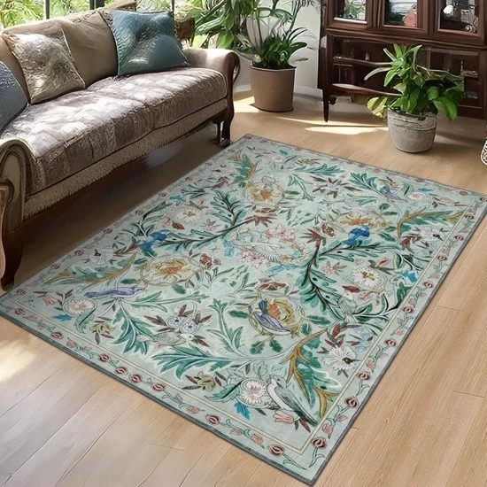 Tappeto per soggiorno morbido - antiscivolo - lavabile in lavatrice - design unico - piuma di plastica