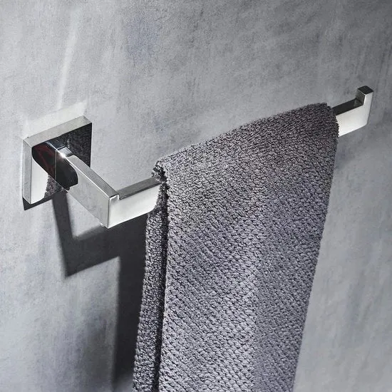 Supporto asciugamani Cromo - Montaggio a muro - Acciaio inossidabile - Design a braccio aperto