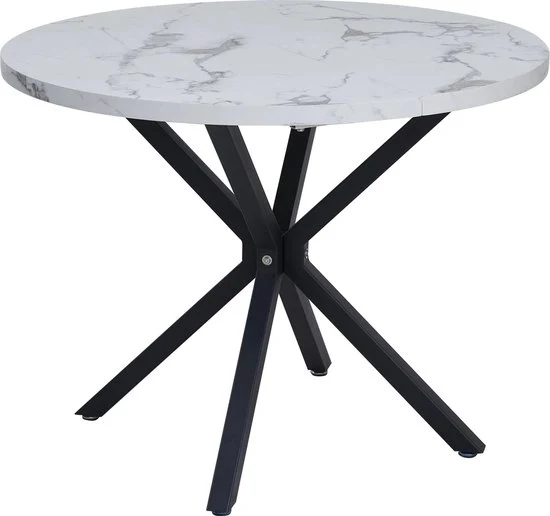 Tavolo Cucina Rond in Marmo Nero - Dimensioni 76x100x100CM
