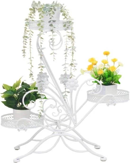 Stand per fiori a 3 livelli - Supporto metallico per piante - Per interni ed esterni