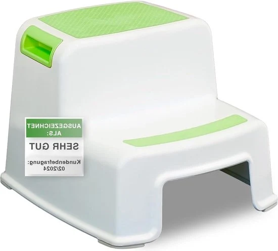 Scaffalete per bambini 2-trappi altezza 26 cm resistenza 80 kg superficie in gomma verde con maniglie per bambini adulti anziani - sedia per il bagno per bambini scaffalete 2-trappi inclinabile
