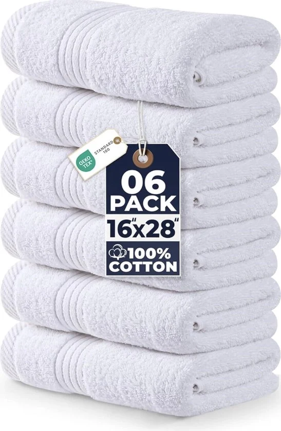 Set di Asciugamani in Cotone 100% – 41x71 cm – Leggeri & Altamente Assorbenti – Asciugamani da Bagno di Lusso – Rapido Assorbimento – Qualità da Hotel – Lavabili