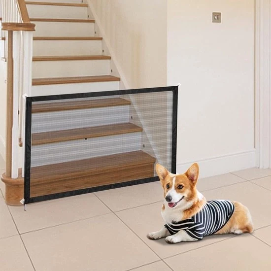 Barriera di sicurezza per cani 110 x 72 cm - Porta per cani pieghevole per scale e esterni - Porta magica per scale
