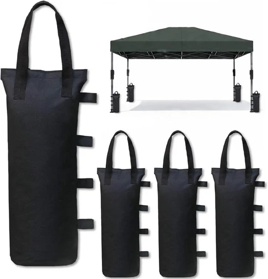 Sacchi di sabbia contro il vento - 4 pezzi - sacchi di sabbia pesi - pesi per tenda / partytent / gazebo - sacchi di contenimento - sacchi di carico - Peso di carico 10 kg - Per tenda / partytent / arredamento esterno - Vuoti