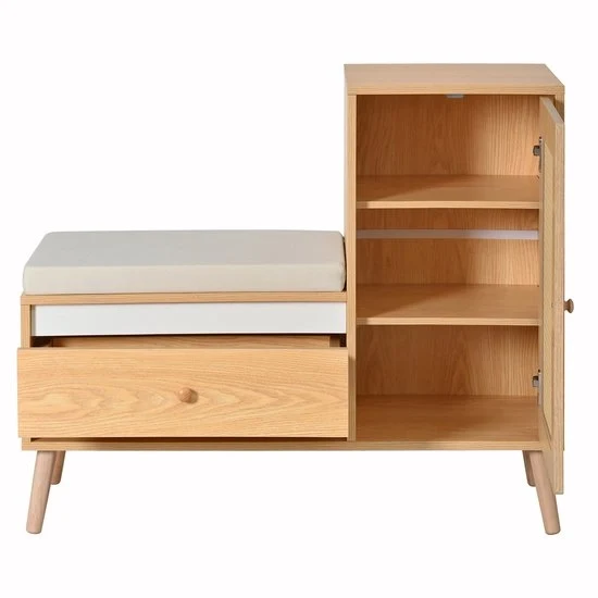 Cassettone per scarpe - Rotan - Cassettone a sedile - Cuscino per sedere - Compartimento per oggetti