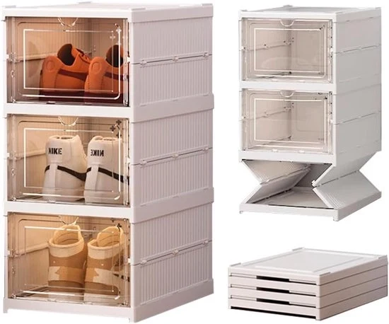 Organizzatore per scarpe pieghevole - organizzatore per scarpe in plastica - 3 pezzi
