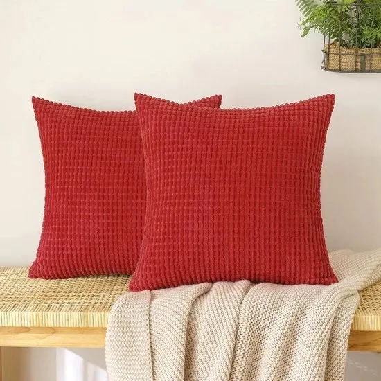 Piumino morbido a forma di ribelle - Decorativo per salotto - Set di 2 - Rosso - 45 x 45 cm