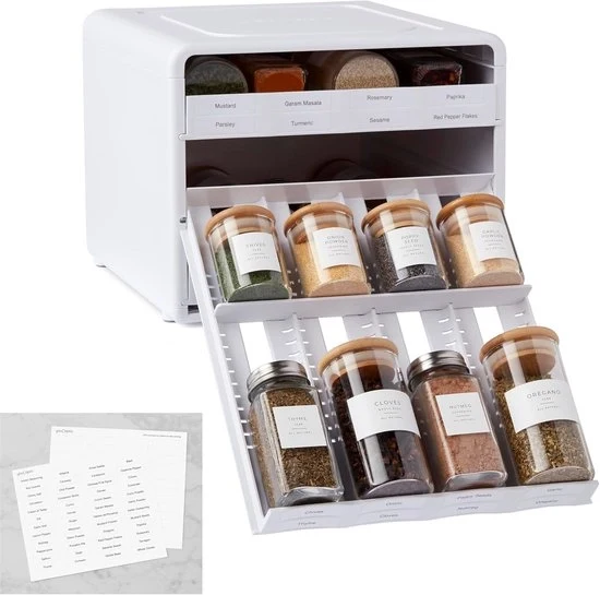 Organizzatore per erbe adattabile - Contenitore per erbe estensibile - 24 flaconi