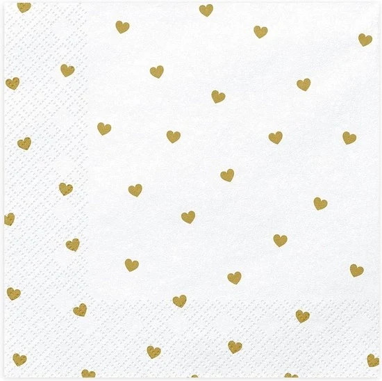 Serviette bianche con stampa di cuore dorato - compleanno San Valentino matrimonio luna di miele serviette con disegno beduino serviette di carta