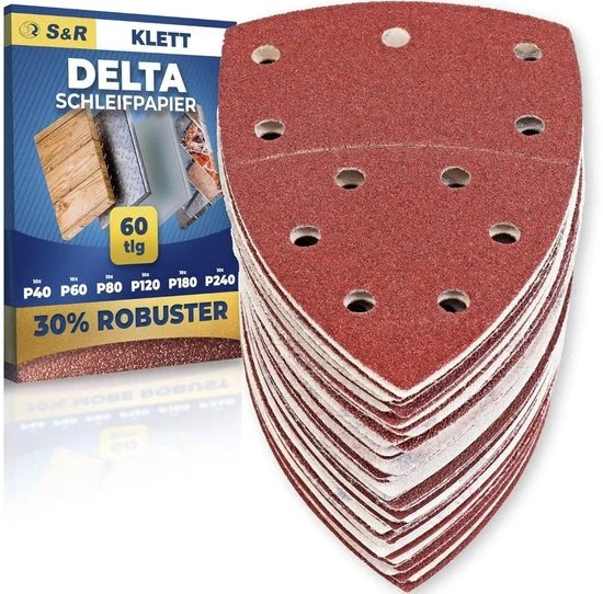 Set di carta abrasiva 60 delig per macchina da raschiare Delta e per macchina da levigare 105 x 152 mm e 125 mm per legno metallo e vernice
