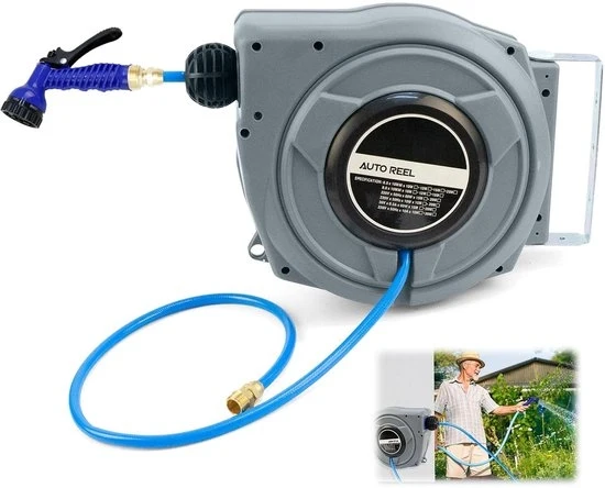 Serpentiera per giardino multifunzione con funzione di avvolgimento automatico - 20 m - versatile e duraturo