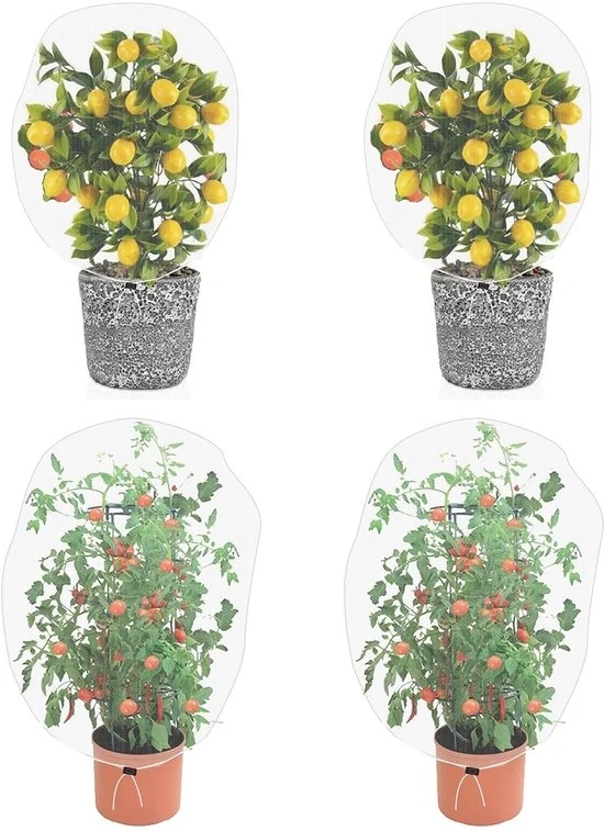Set di Rete per Piante - Protezione dalle Insetti - Set a 4 pezzi - 100 cm di Altezza