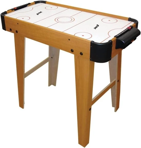 Tavolo Hockey aeree Compacto - Ideale per giovani - Legno Modello: AH-1234 Dimensioni: 180 x 90 x 40 cm Peso: 25 kg Materiali: Legno Incluso: Tavolo, ruote, palle e maniglie per giocare