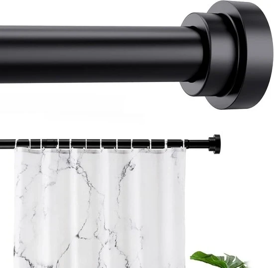 Maniglia per tende estensibile - regolabile senza perforazione - nero - 76-226 cm