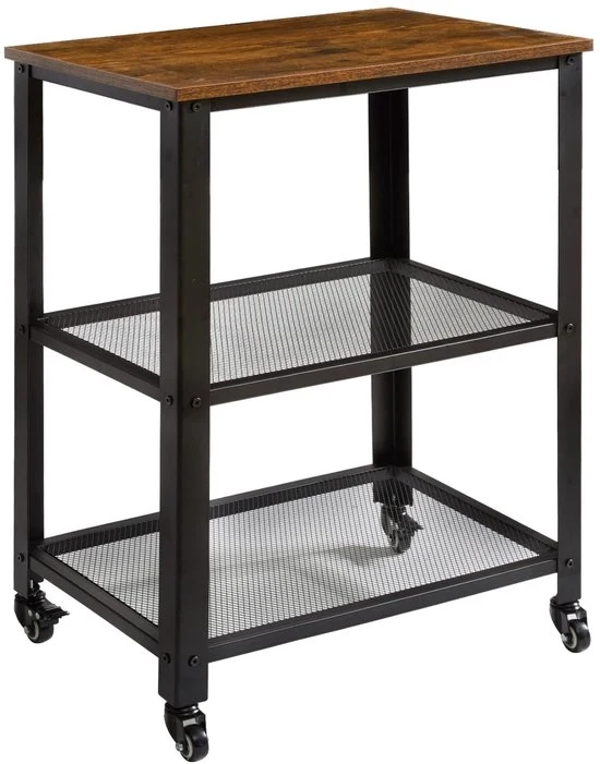 Carrello da servire con 3 piani - carrello per cucina e soggiorno - stile industriale - 60 x 40 x 81 cm