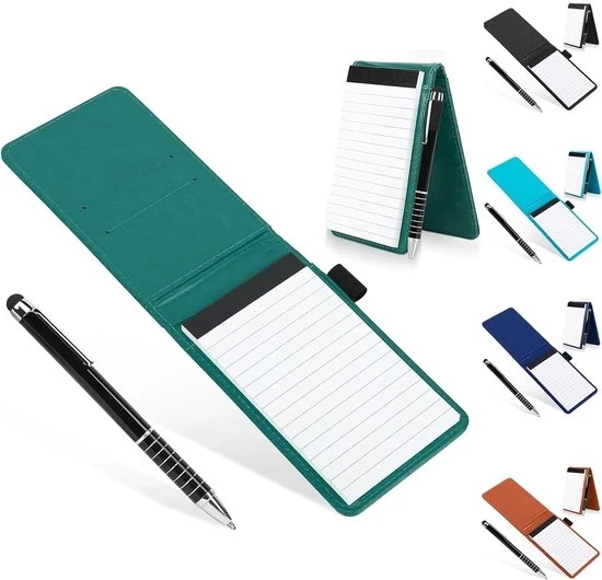 Mini Quaderno di Note - A7 quaderno di note - adatto per attività all'aperto - verde scuro - cuoio PU