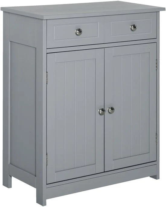Cassettone - Grigio - 2 Porte - 2 Comparti - MDF