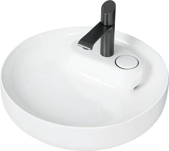 Wastafello - pulsante di scarico laterale - 51x51x115 cm - bagno e wc ospiti - bianco