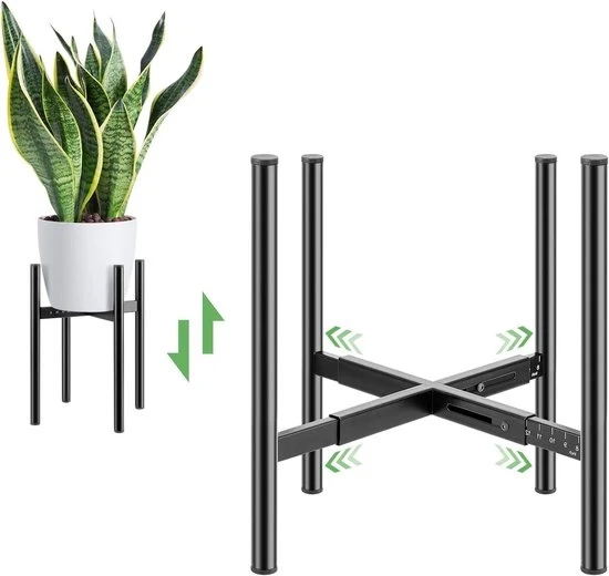 Supporto Flessibile per Piante - Sostegno per Piante Facile da Utilizzare - 1 pezzo - Nero - Metallo