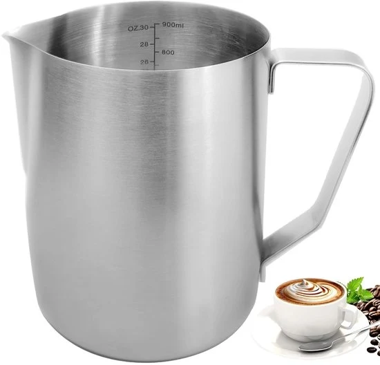 Muggetto da latte - Acciaio inossidabile - 900 ml - Argento
