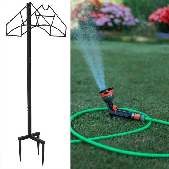 Sostegno per tubo da giardino, 39 x 109,5 x 17 cm, sostegno per tubo da giardino, attrezzo verticale, capacità di carico 50 kg