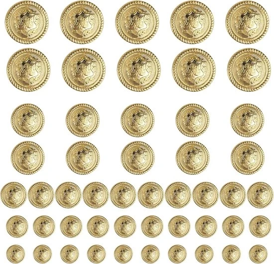 Decorazioni in oro da 50 pezzi - 5 misure - adatte per abbigliamento