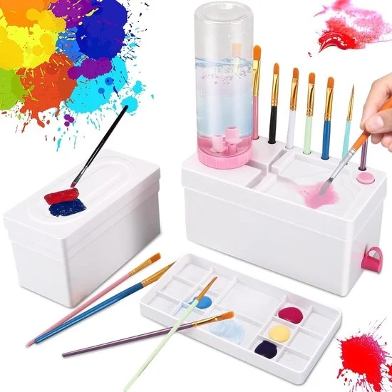 Kit di pulizia per pennelli - 4 in 1 - Strumenti per la verniciatura - Rosso