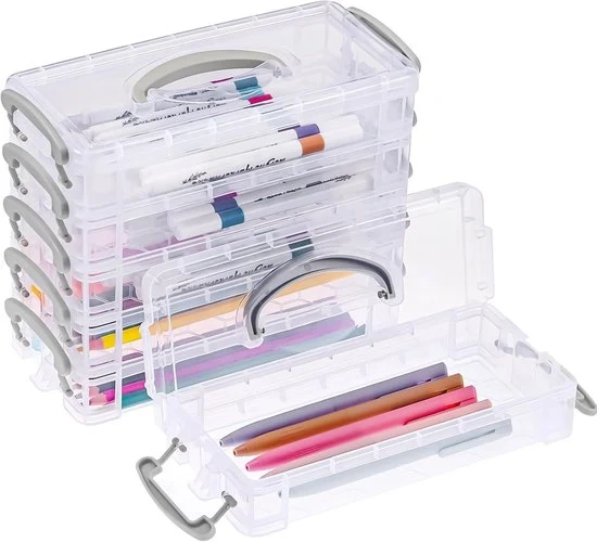 Organizzatore di pennarelli trasportabile con 6 compartimenti - Color grigio