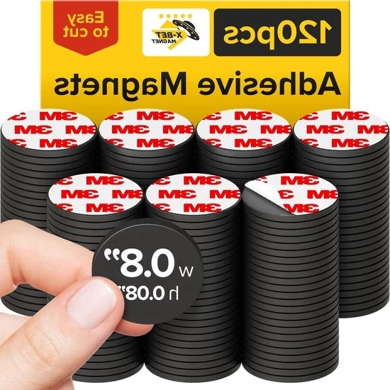 Magnetici rotondi autoadesivi - ideali per il fai da te stesso - 120 pezzi - punta magnetica flessibile
