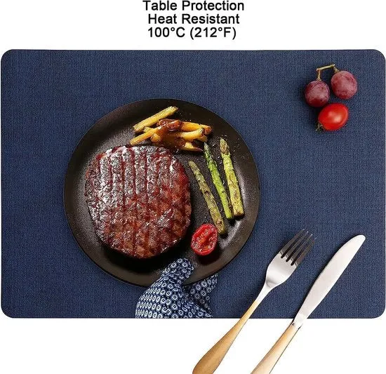 Placemats a doppia faccia - pratici e eleganti - set da 6 - a due colori - pelle PU