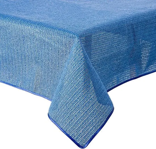 Tappeto per tavolo da giardino - antiscivolo e resistente alle intemperie - circolare - blu - 160 cm