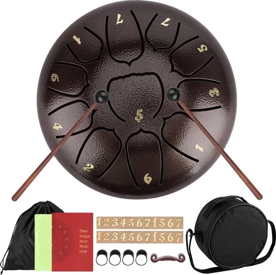 Tamburo a Lingua in Acciaio - Tamburo a Lingua in Acciaio - Tamburo a Lingua - Tamburo a Lingua in Acciaio - Scaletta di Suono - Tamburo Handpan - Tamburo Handpan