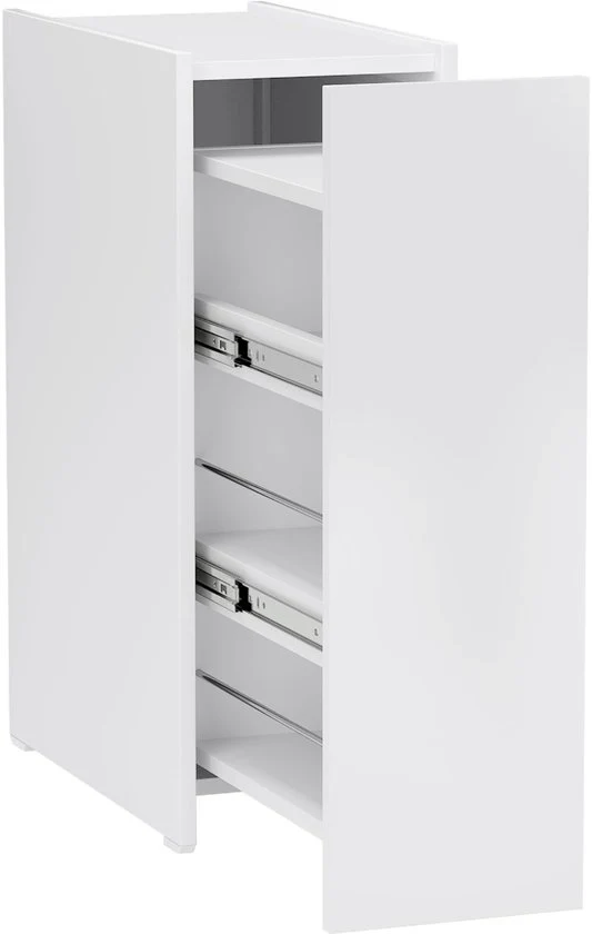 Scaffale per bagno - Bianco - Ruote a rullo - 3 pannelli - 47x25cm