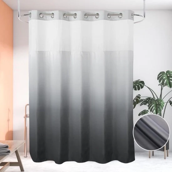 Douchegordino a griglia - Poliestere - 180x200 cm - Gradiente Grigio