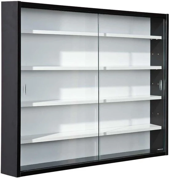 Vetrina appoggiata - Display - 1 pezzo - Nero/Bianco - MDF - 80x60x9,5 cm