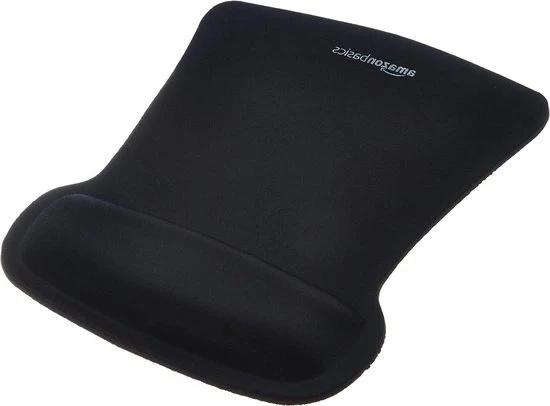 Matrice rettangolare per mouse con supporto per polso - nero